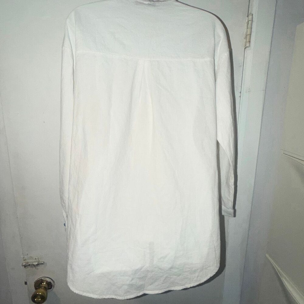 CAMISA White Cotton Blend Roll Sleeve Floral Print Blouse-XXL - Picture 5 of 9